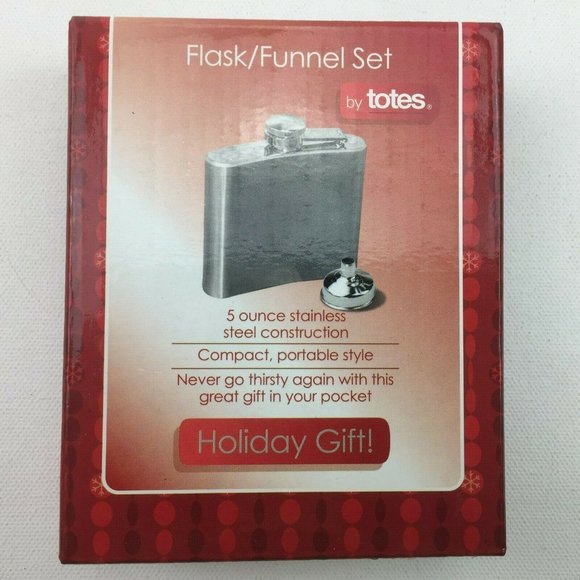 Totes Stainless Steel Flask Funnel Set Holds 5 Ounces - Picture 4 of 9